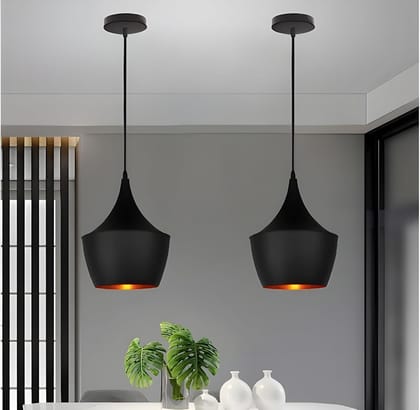 SPARKWORLD Black Round LED Ceiling Spot Light 6W COB Focus Light | Warm White | Pack of 1 | Size: 17X22 cm | Colour: Hanging Dholak