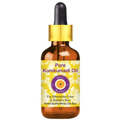 Deve Herbes Kumkumadi Face Oil (Tailam) with Glass Dropper | Traditionally Extracted | Pure | Saffron-Enriched | Non-Sticky | Lightweight | Ancient Ayurvedic Blend | All Skin Types | Unisex | 30ml Deve Herbes Kumkumadi Face Oil (Tailam) with Glass Droppe