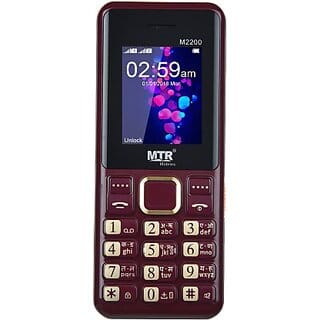 MTR M2200 (Dual Sim, 1.77 Inch Display, 3000 mAh Battery, Maroon)