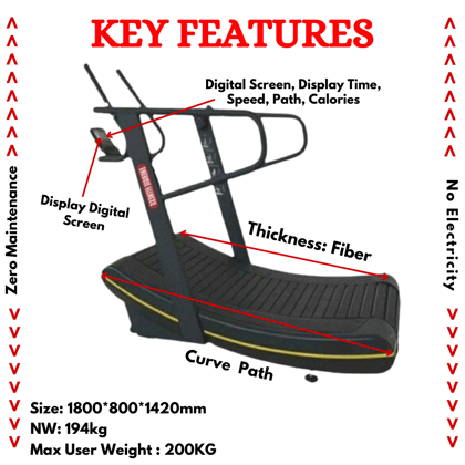 Luxury Commercial Curve Treadmill ECT-400B