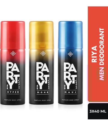 Riya Hyper, Mauj & Monk 40 Ml Each Deodorant, For Men, 120 ml (Pack Of 3)
