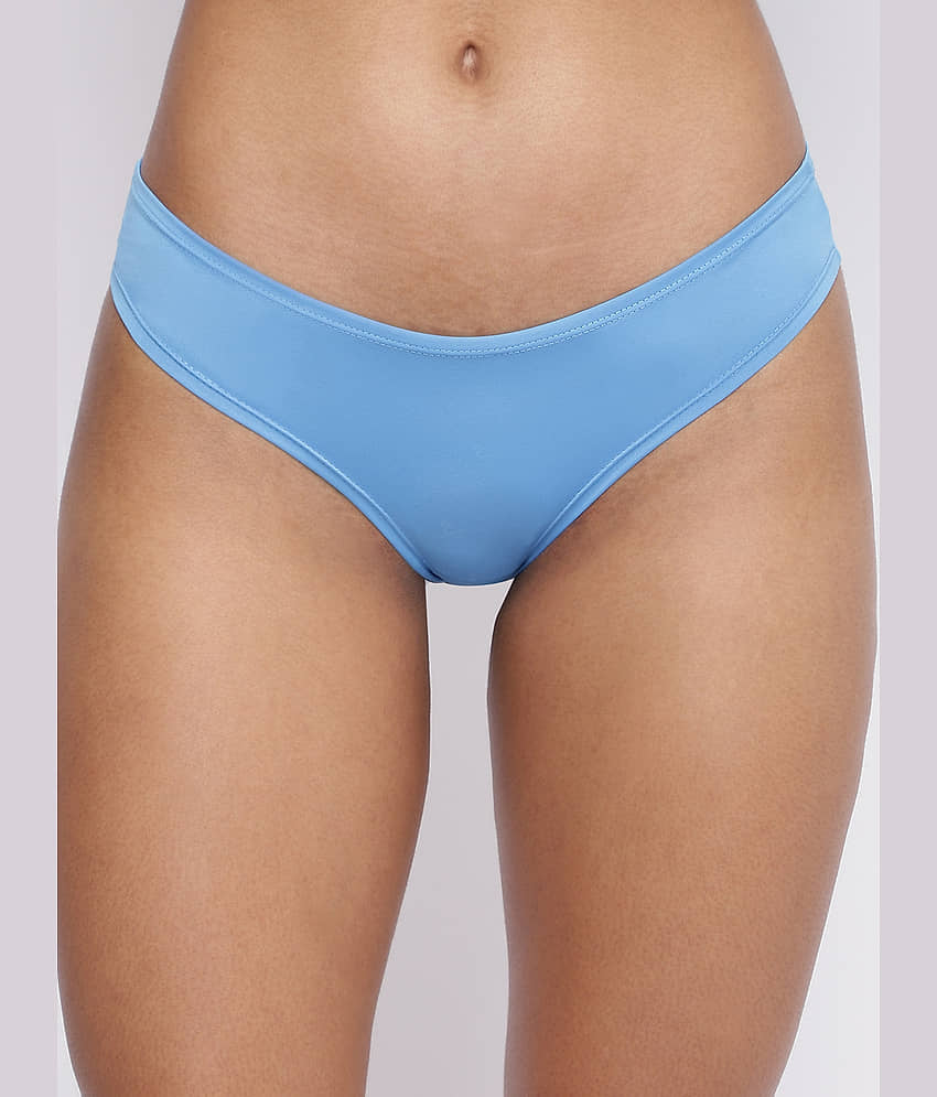BASIICS By La Intimo Pack of 1 Polyester Solid Women's Bikini ( Blue )
