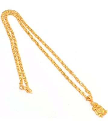 Jewar Mandi Radha Krishna Ji Bansiwala Kanhaiya Gold Plated Locket/Pendant with Link Chain Daily use for Men, Women & Girls, Boys