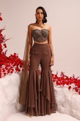 Afreen brown garara set-XS