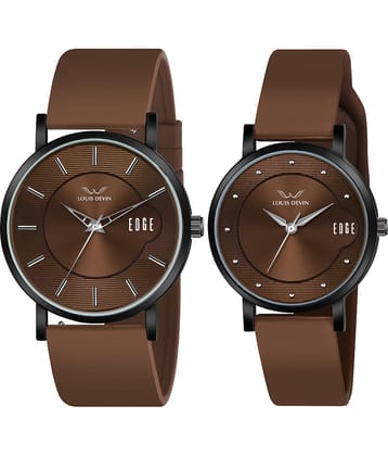 LOUIS DEVIN Brown Silicon Analog Couple's Watch