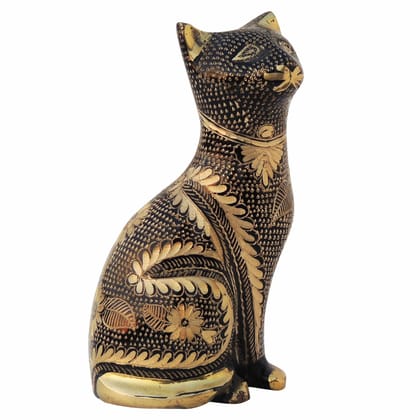 Brass Table Decor Showpiece Cat Statue (ANMAS045 B) Brass Table Decor Showpiece Cat Statue (ANMAS045 B)