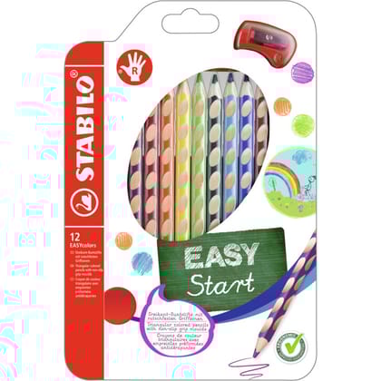 Stabilo | Easycolours Ergonomic Colouring Pencil | Wallet of 12 | Right Handed