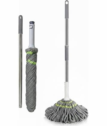 Theos Microfiber Self-Wringing Twist Mop with Extendable Telescopic Handle, Floor Cleaning Mop, Floor Cleaner for Tile, Hardwood & Laminate, Hang-Up Storage Design