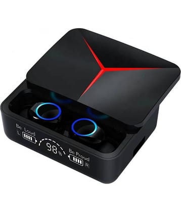 VEhop Power M90pro Bluetooth True Wireless (TWS) In Ear 30 Hours Playback Fast charging,Powerfull bass IPX4(Splash & Sweat Proof) Black