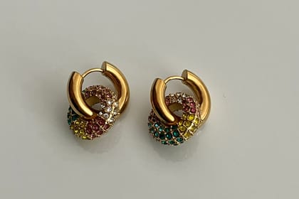 Rainbow Huggie Hoops