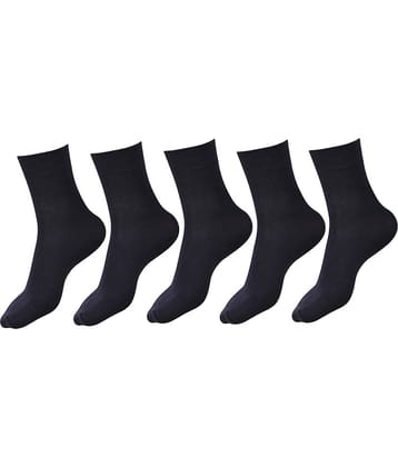 Dollar - Black Cotton Boy's School Socks ( Pack of 5 )