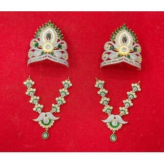 AD Jewellery Set for 12 inch Deities, Radha Krishna Crowns, Necklaces AD Jewellery Set for 12 inch Deities, Radha Krishna Crowns, Necklaces
