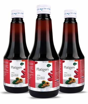 LEEFORD Platigen Syrup - Platelet Generator Booster with Papaya, Tulsi, Giloy & Neem | 3 x 200ml