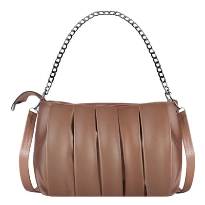 Brown Designer Faux Leather Handbag For Women And Girls HB31