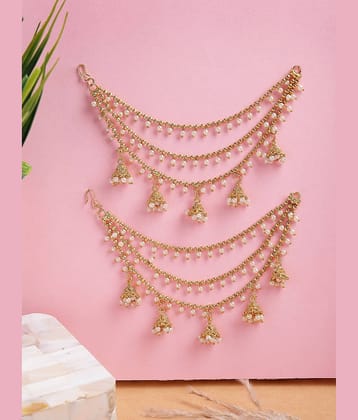 Sukkhi Gold Ear Chain Earrings ( Pack of 2 )