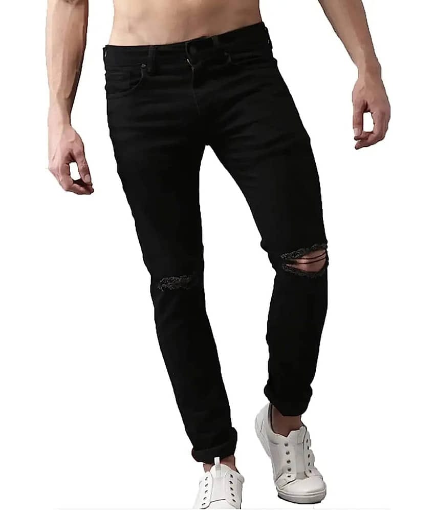 Star4well Slim Fit Distressed Men's Jeans - Black ( Pack of 1 )