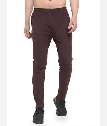 Uzarus Brown Cotton Printed Trackpants