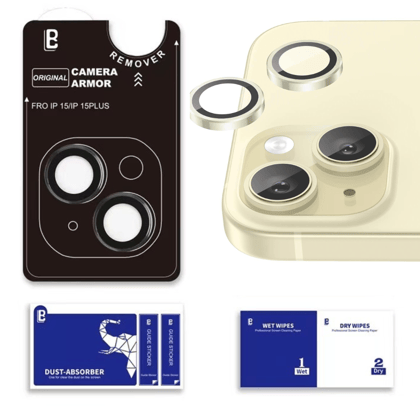 iPhone 15 Series Sapphire Crystal PVD Stainless Camera Ring-iPhone 15 / 15 Plus / Yellow