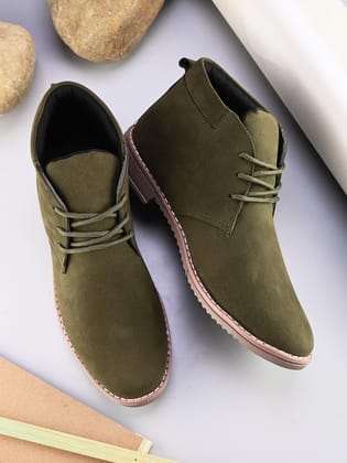 Woakers Green Synthetic Leather Lace Up Causal Shoes for Men - UK6