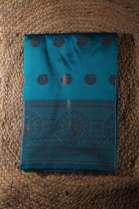 Sea blue colour silk Saree-Blue