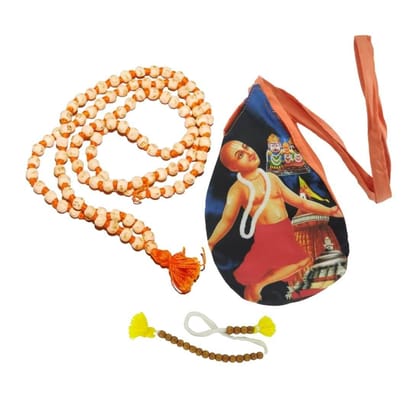 MAYAPURI Shri Chaitanya Mahaprabhu Print Japa Bag or Chanting Bag with Japa Mala & Sakshi Mala