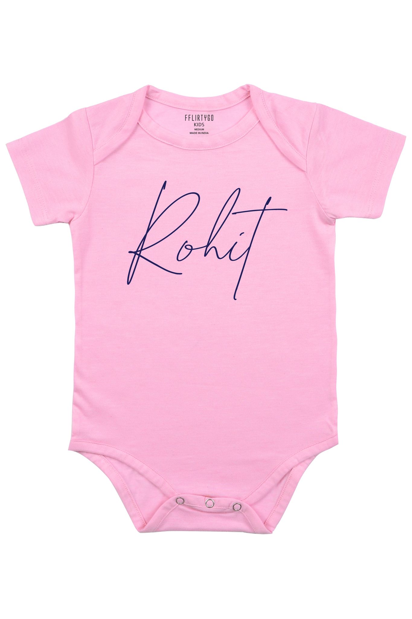 Only Custom Name Baby Romper | Onesies-Baby Romper / 0-3 Months / Pink