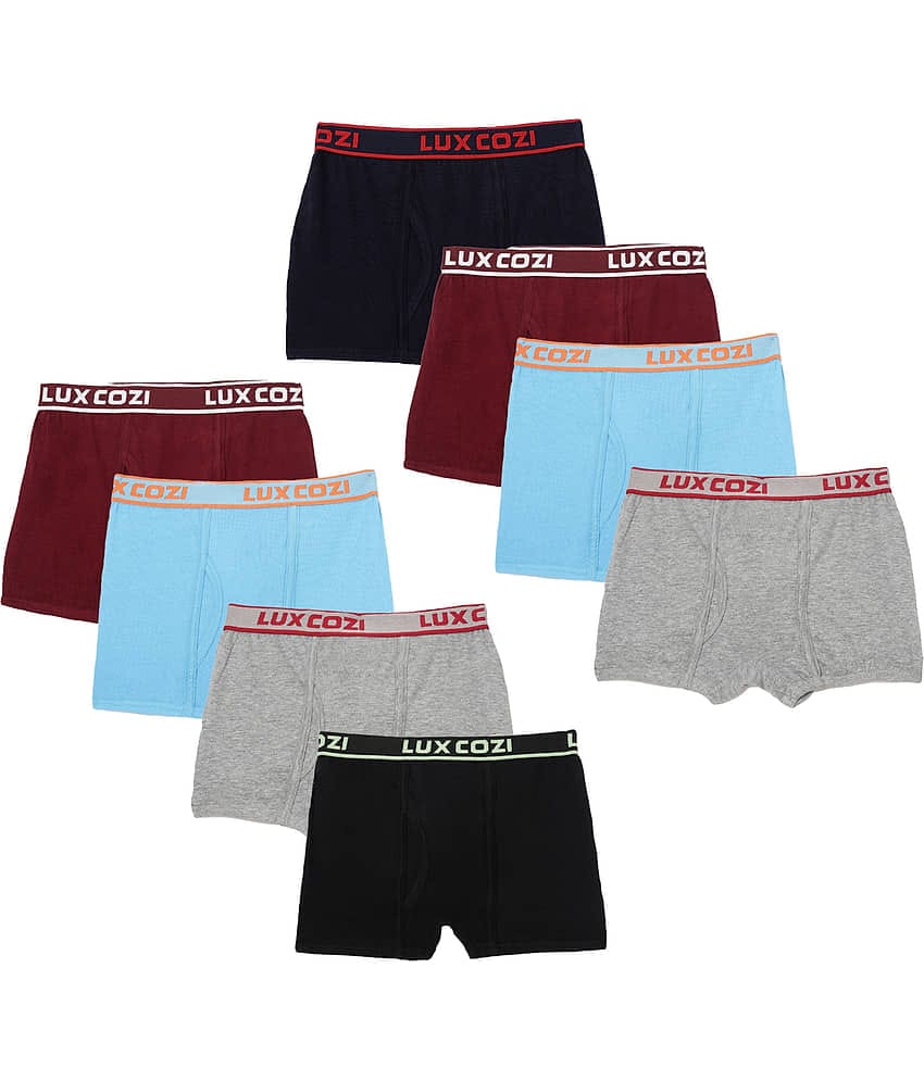 Lux Cozi Pack of 8 Boys Cotton Blend Trunks ( Multicolor )