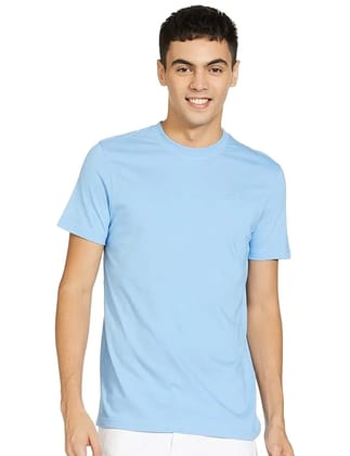 Men's Cotton Regular Fit Half Sleeves Crew Neck Solid Lounge T-Shirt