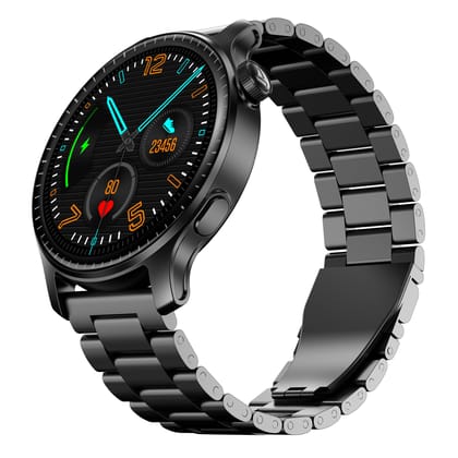 Boat Ultima Prime smartwatch with 1.43” AMOLED Display, AOD, Personalized Fitness Nudges, Functional Crown,100+ Sports Modes, Create Your Own Watchface, smartwatch for Man and Woman (Steel Black) Boat Ultima Prime smartwatch with 1.43” AMOLED Display, AO
