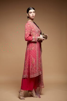 Fuchsia Kurta Suit Set-XS