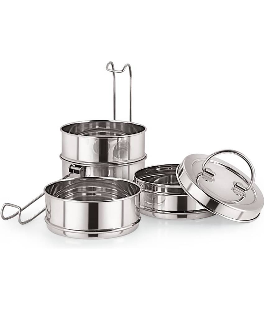 Neelam Tiffin Sada 9x4 Stainless Steel Lunch Box 4 Container (Pack of 1)