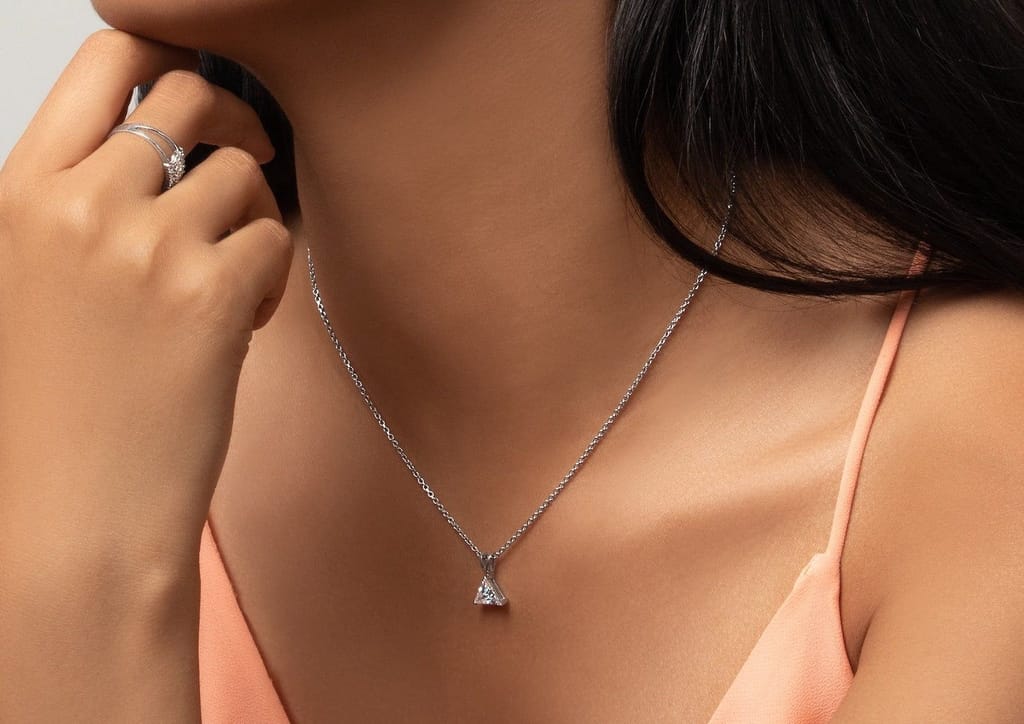 Classic Triangle Solitaire Necklace