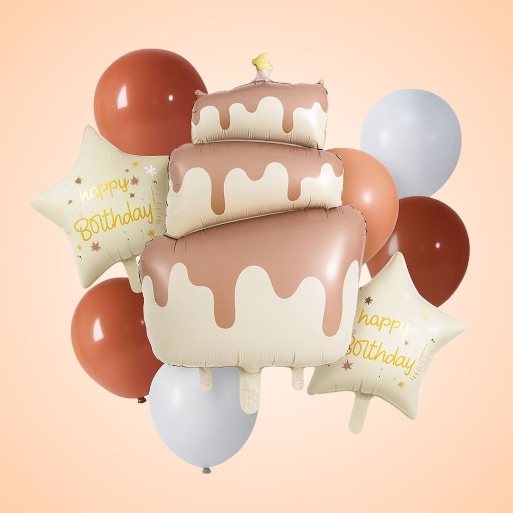The Yummy Dripping Chocolate Cake Helium Balloon Bouquet Set of 9PC - Party and Festive Needs | Buy online on ZillyBuy