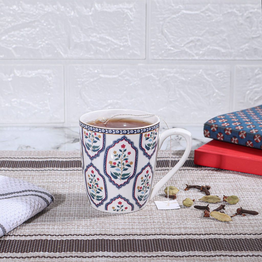 Femora Desh ki Mitti Fine Bone China Tile Petals, Tea Cup, 160 ML, Orchid Multicolor