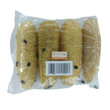 MAYAPURI Natural Organic Body Scrubber Loufah Sponges for Bathing (Pack of 4)