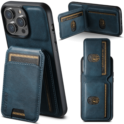 Rush - Premium iPhone Leather Case with Wallet-Blueish / iPhone 14 Pro Max