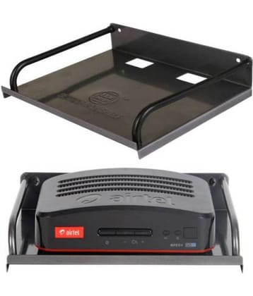 Digway Set Top Box / DTH Stand - Wall Mount Stand / Wifi Router Stand, Color : Black (Ideal for All Type of Set Top Box) Metal Wall Shelf (Number of Shelves - 1, Black) Iron Wall Shelf (Number of Shelves - 1, Black)