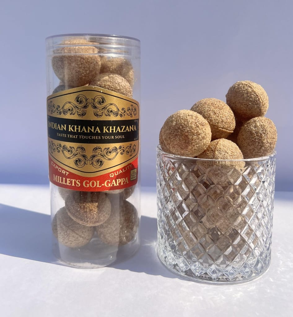 INDIAN KHANA KHAZANA Readymade Pani-Puri 250gm | Indian Roast Millets Tasty Pani-Puri Ready to Cook Fry Papad Golgappa | No Added Preservative