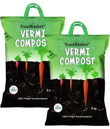 TrustBasket Organic Vermicompost Fertilizer Manure for Plants - 10 KG