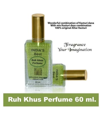 INDRA SUGANDH BHANDAR - Ruh-Khus with Green-Khus Crystals Pure and Natural Vetiver Long Lasting Fragrance Attar Spray 60ml