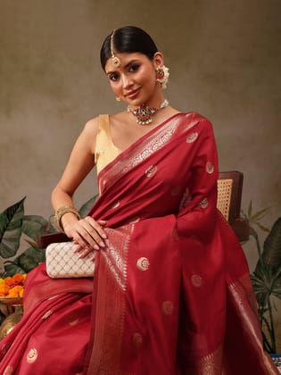 Red Banarasi Silk Saree