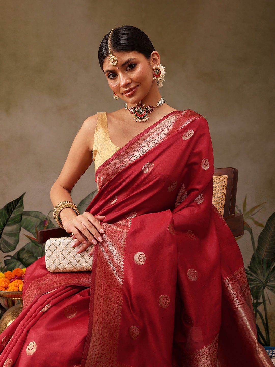 Red Banarasi Silk Saree