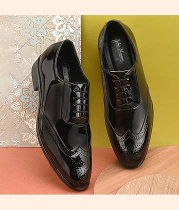 John Karsun Black Men's Derby Formal Shoes
