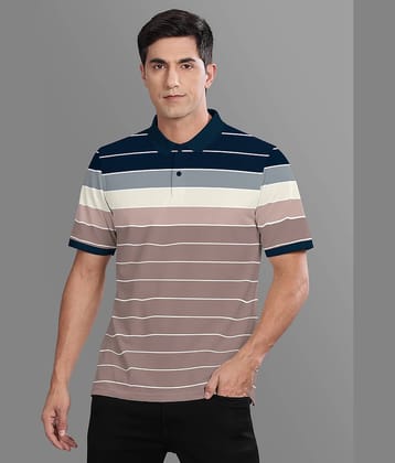 BULLMER Pack of 1 Cotton Blend Regular Fit Colorblock Half Sleeves Men's Polo T Shirt ( Navy Blue )