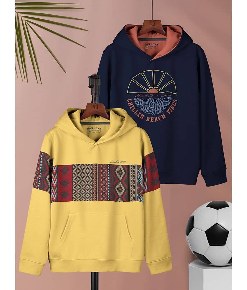 HELLCAT Pack of 2 Girls Cotton Blend Sweatshirt ( Black )