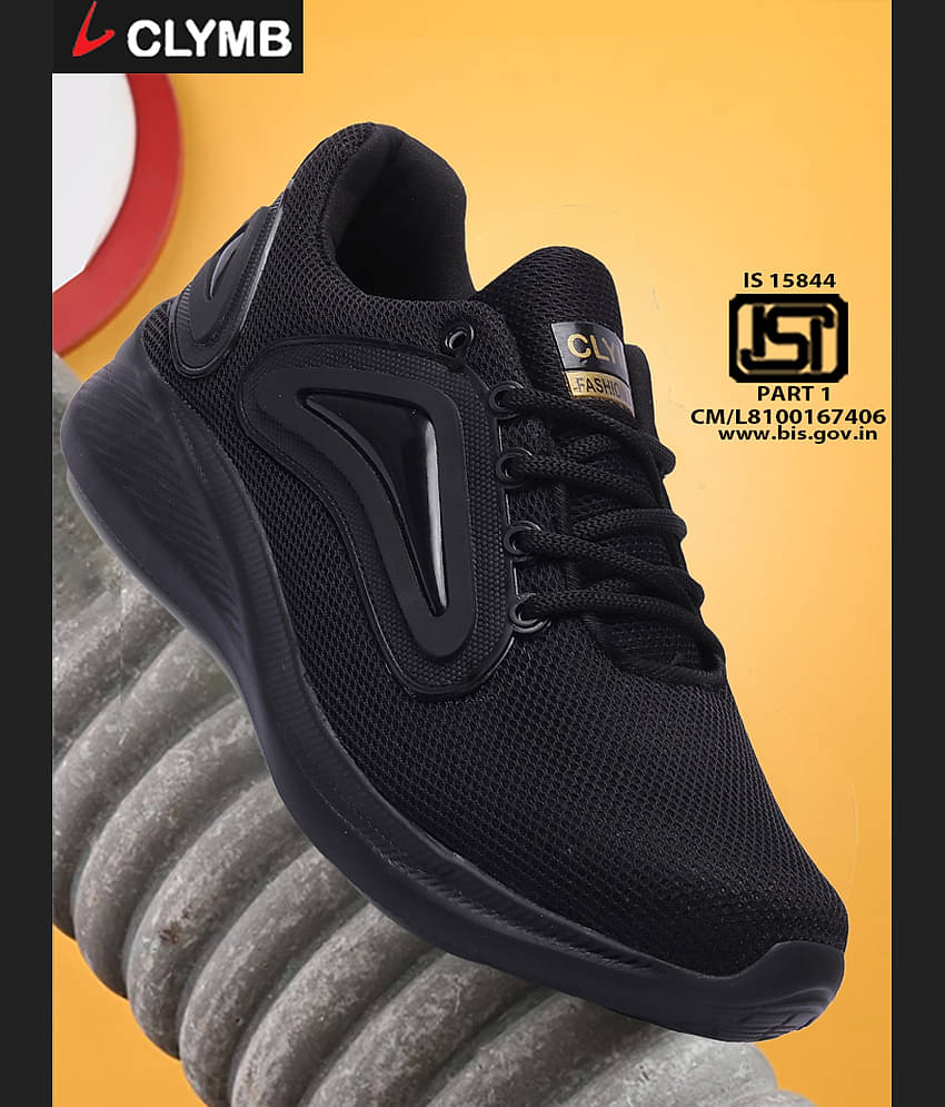 Clymb PRIME Black Men's Sports Running Shoes