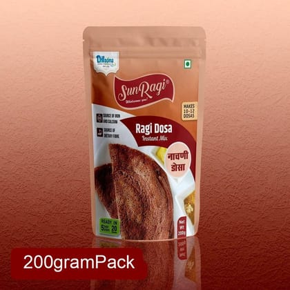 SunRagi Ragi Dosa Instant Mix (200g) | Millet & Rice Flour Blend | Crispy Healthy Breakfast