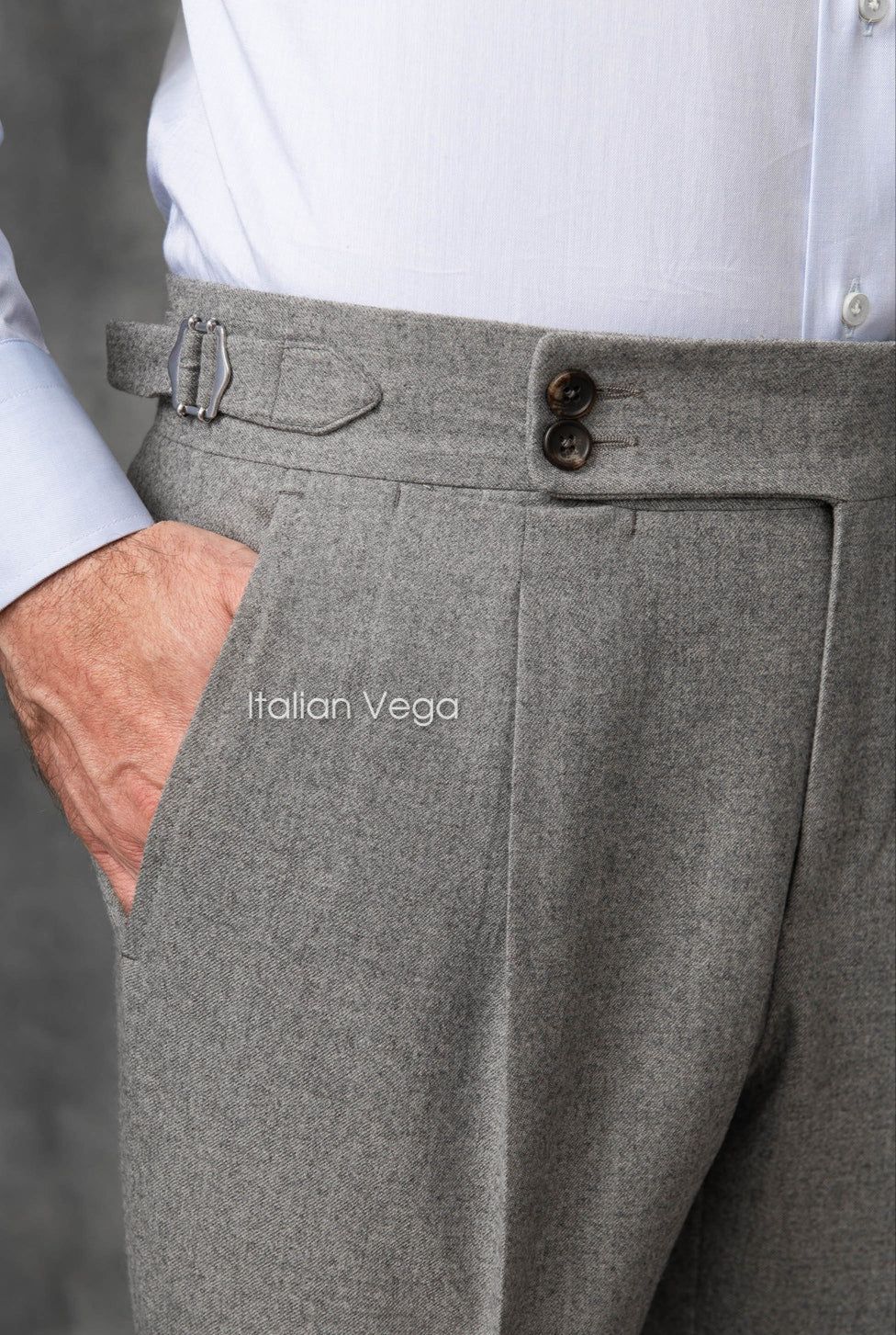 Grey Signature Flannel Gurkha Pants by Italian Vega®-28