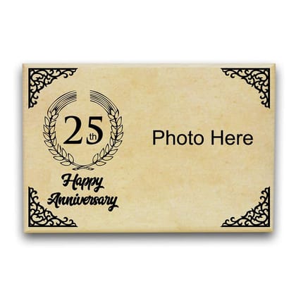 Personalized Wooden Engraved 25th Anniversary Frame for Gift