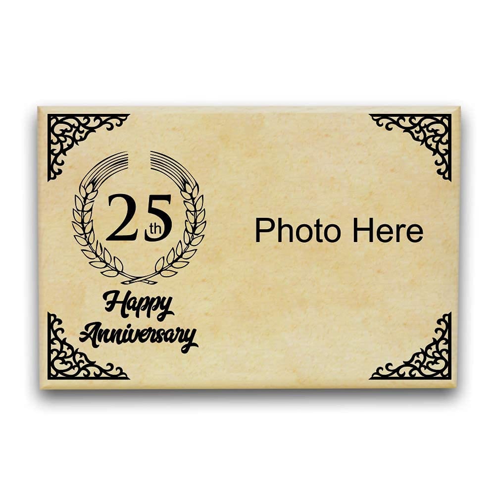 Personalized Wooden Engraved 25th Anniversary Frame for Gift
